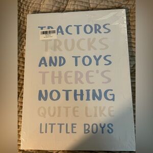 Kids Wall Art with Blue, Pink, and Tan Text